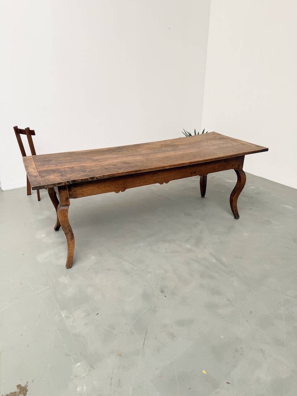 19th century walnut drapery table 2m1