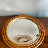 Rattan mirror