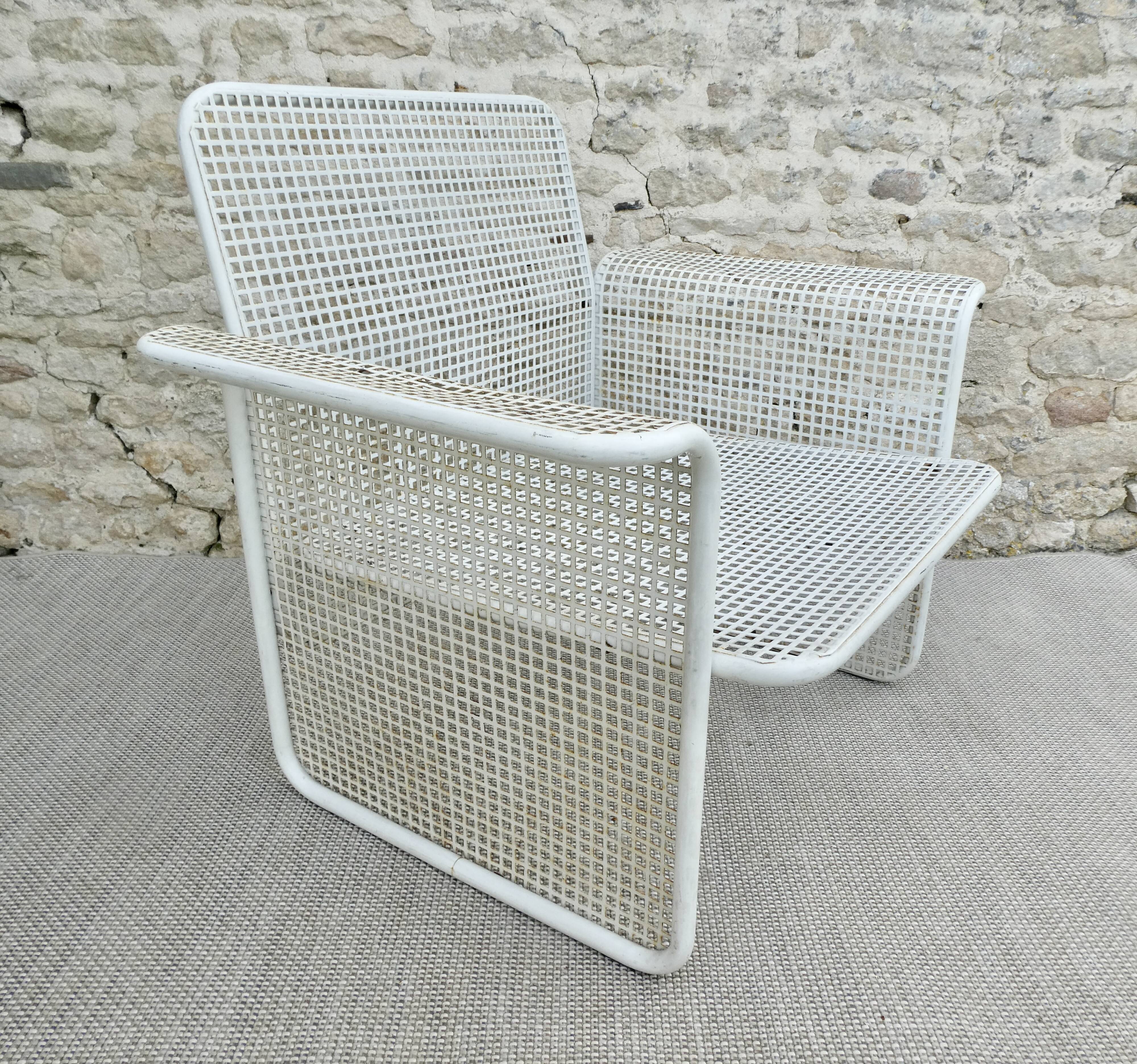 Openwork metal armchair, Talin, 70s