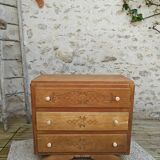 Commode art déco en chêne sablée