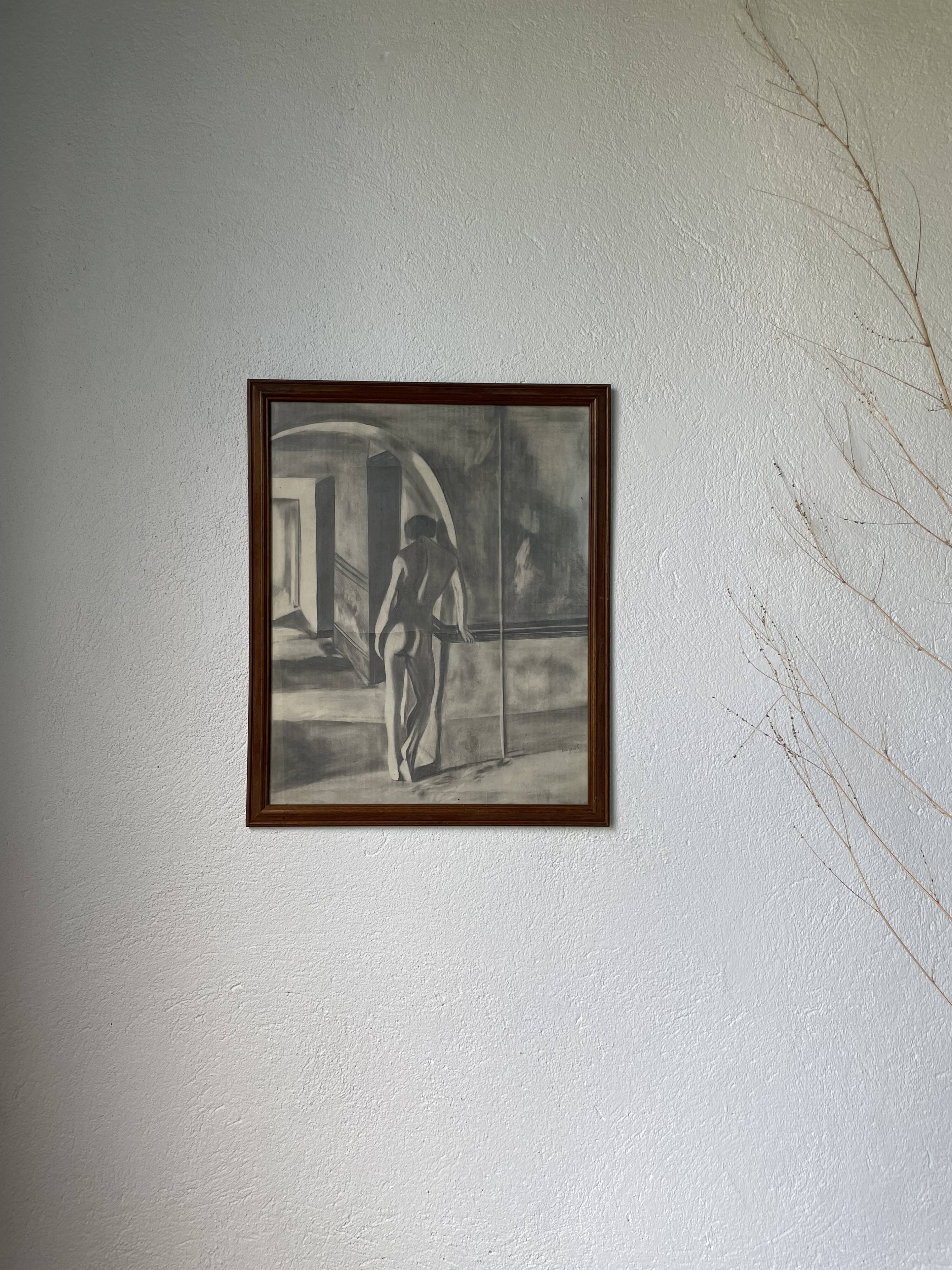 Nude charcoal drawing