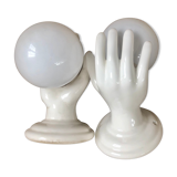Pair of hand sconces 70s/80s- white