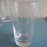 6 verres orangeade cristal d'Arques Fleury vintage french crystal glasses