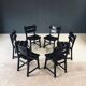 Brutalist dining chairs by Dittmann for Awa Radbound, Netherlands, 1970s, set of 6.