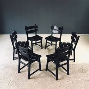 Brutalist dining chairs by Dittmann for Awa Radbound, Netherlands, 1970s, set of 6.