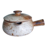 Caquelon couvert soupière en grès de Puisaye signé Jean-Pierre Prud’homme