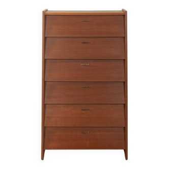 Classic shoe cabinet from the 1960s with brass handles