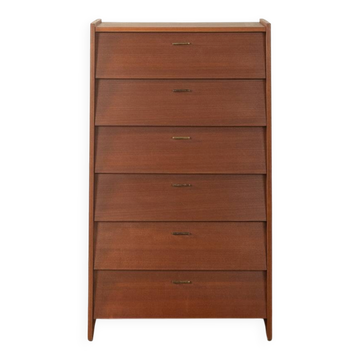 Classic shoe cabinet from the 1960s with brass handles