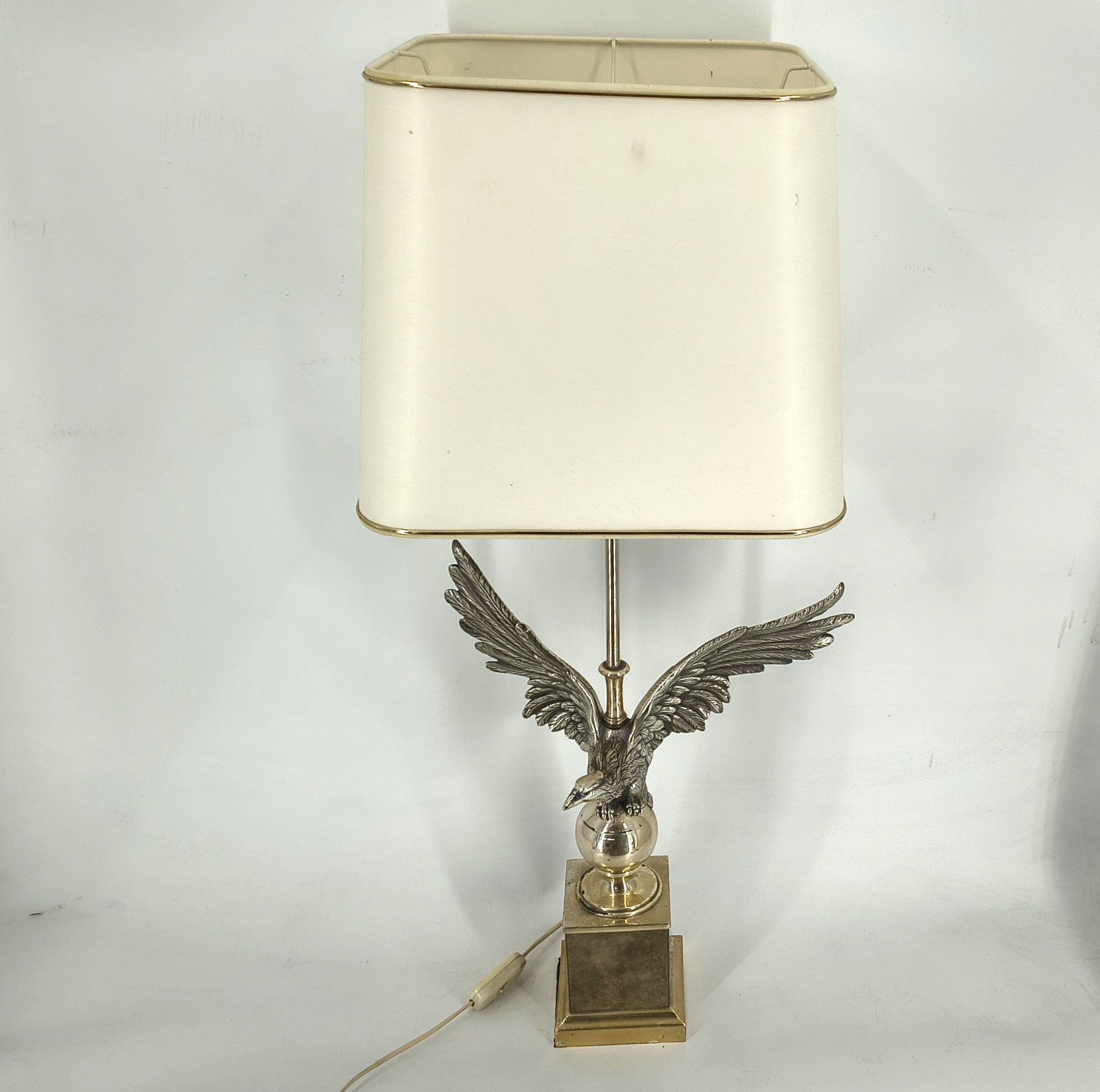 Pair of nickel eagle table lamps by Loevsky and Loevsky, 1970s
