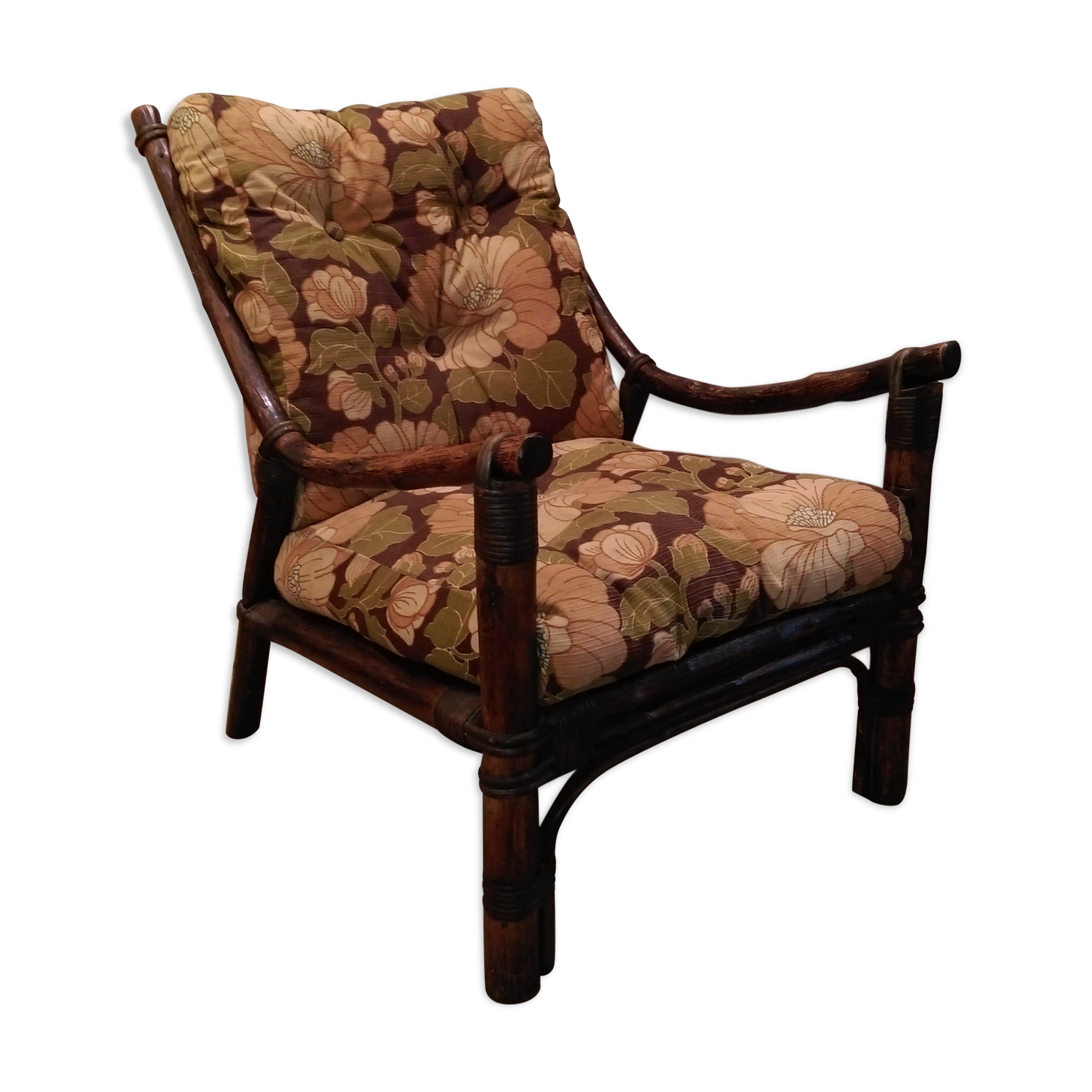 Bamboo armchair years 70