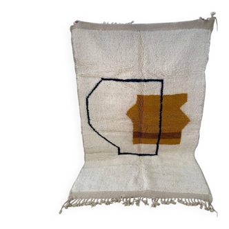 Handmade, multicolored Berber rug in pure wool, size 150 x 250 cm