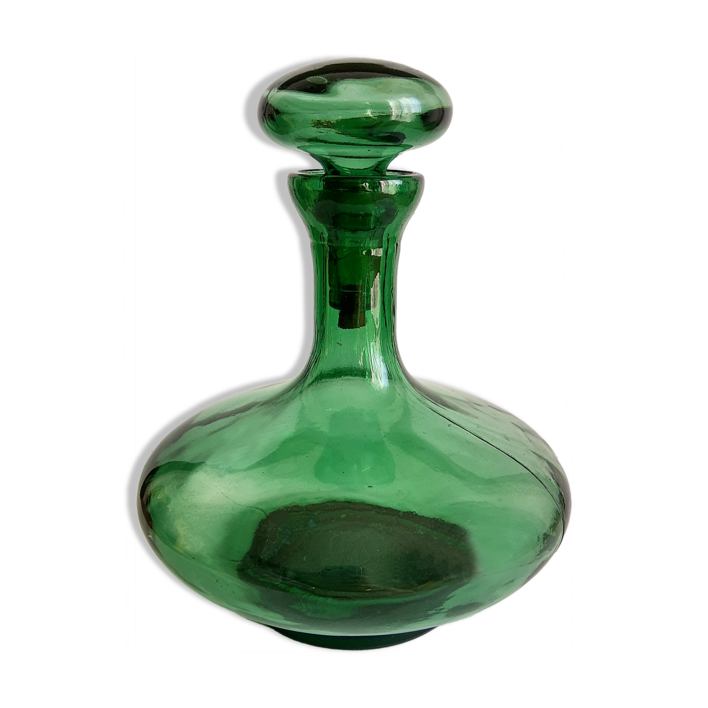 Carafe bouteille en verre, verte made in italy
