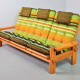 Rainbow Color Yngve Ekstrom Pinewood 3-Seat Dymling Sofa for Swedese 1970s