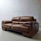 Brown buffalo leather sofa 193 cm