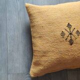 Yellow Moroccan cotton cushion