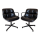 Paire de Fauteuils "Executive" Pollock pour Knoll - Cuir Noir