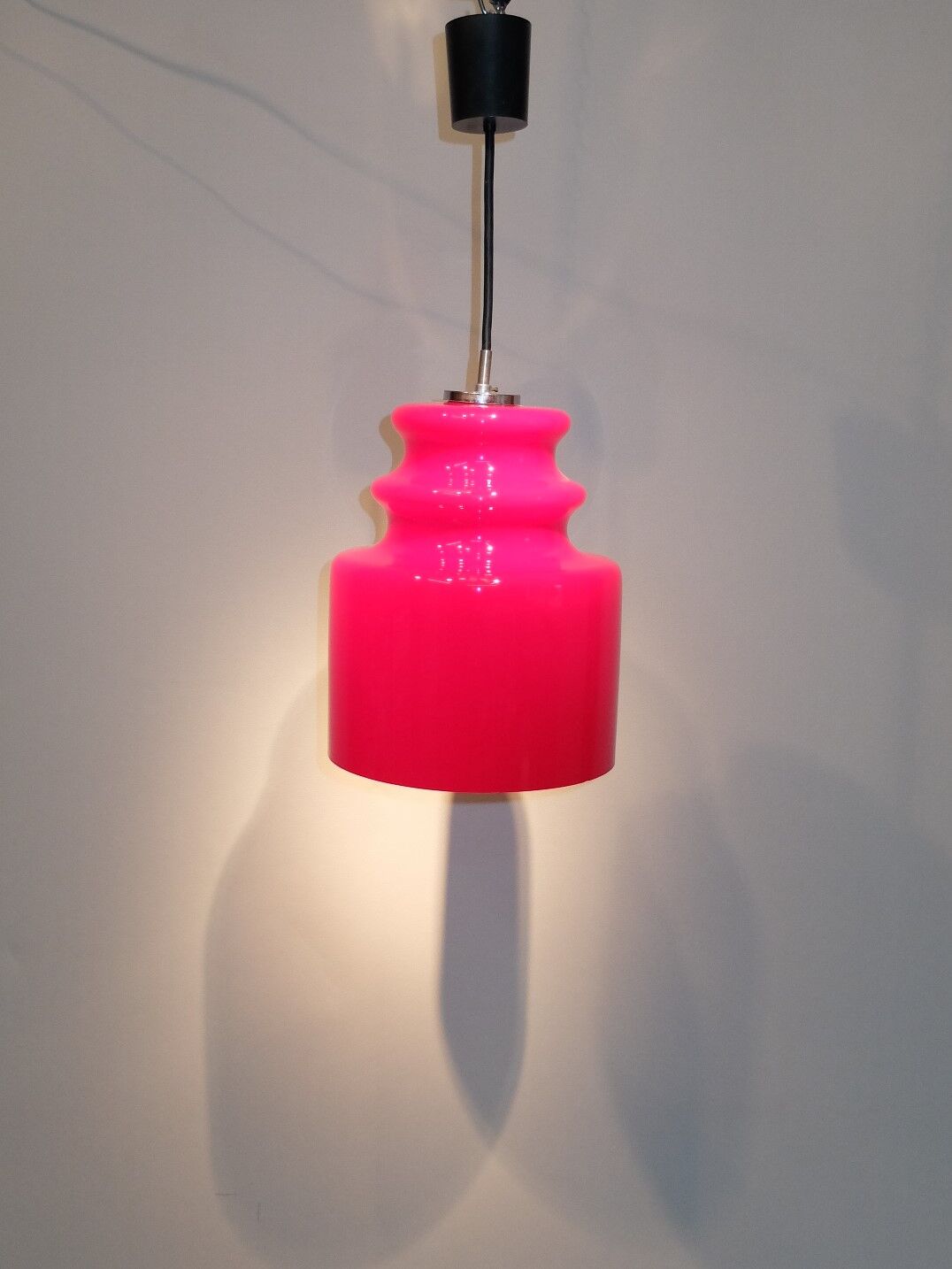 Suspended signed red glass Putzler