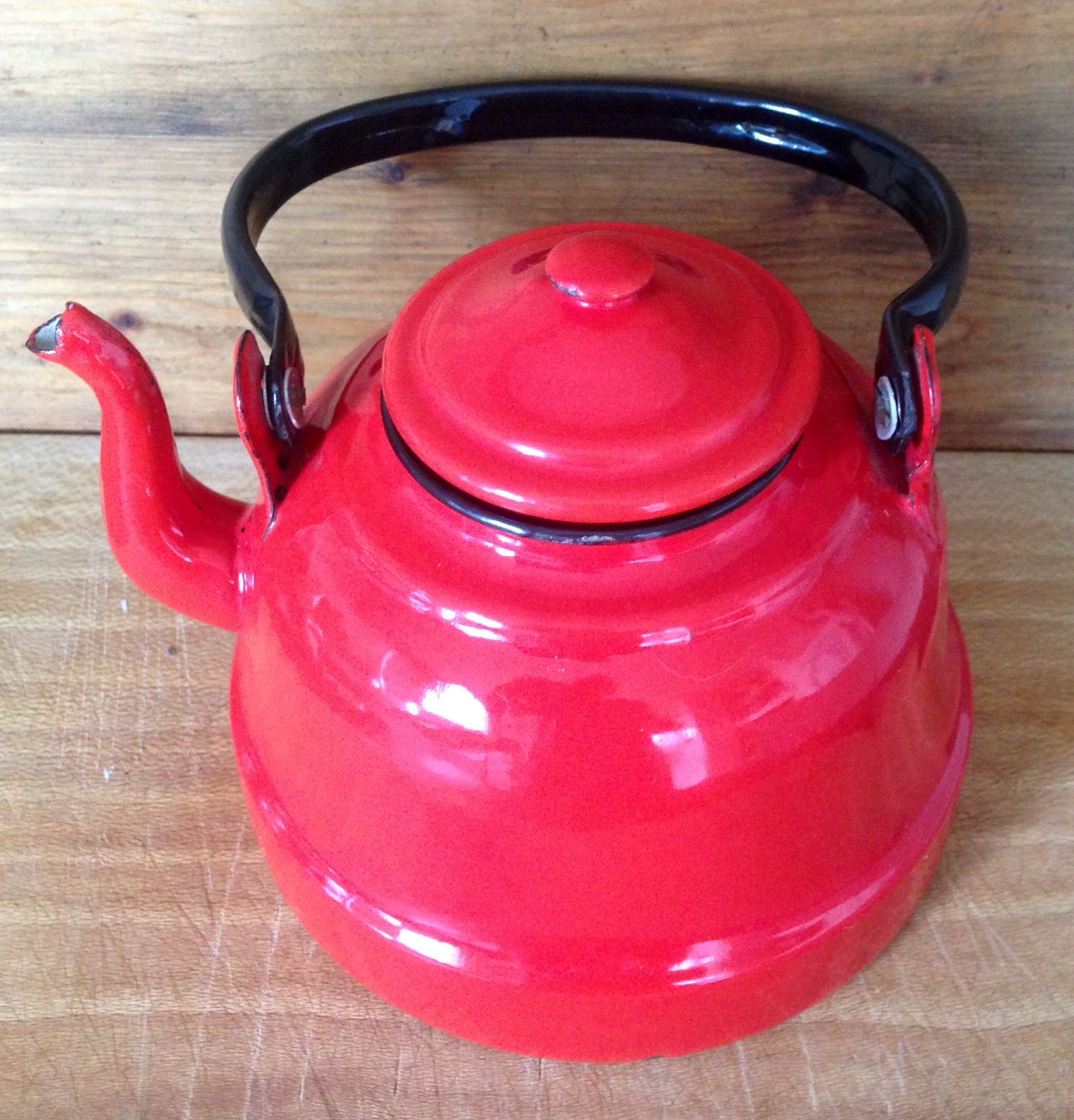 Vintage enameled kettle