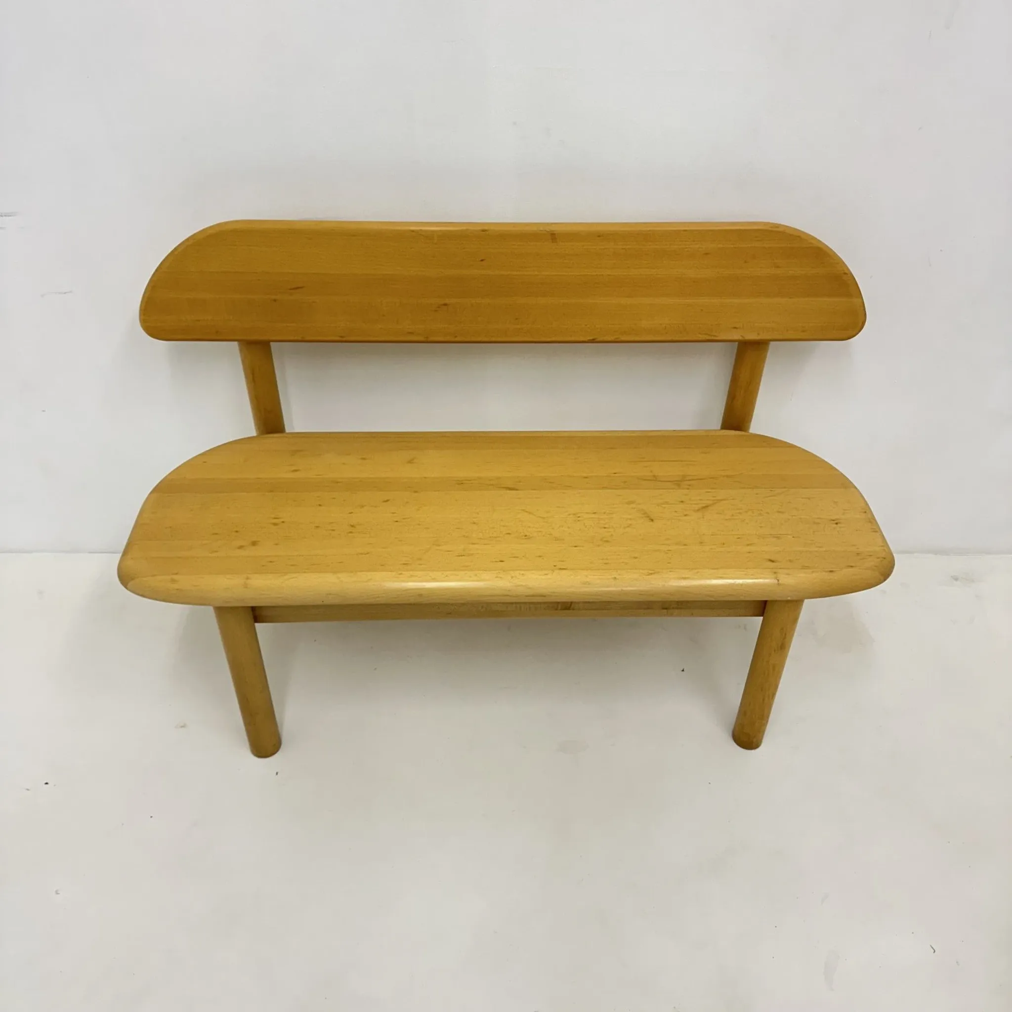 Banc en bois massif vintage danois Ansager Mobler, années 1970