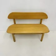 Banc en bois massif vintage danois Ansager Mobler, années 1970