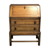 English Secretary in blond oak desk