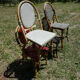 Lot of 4 chairs bistro terrace "Parisian" rattan and braiding