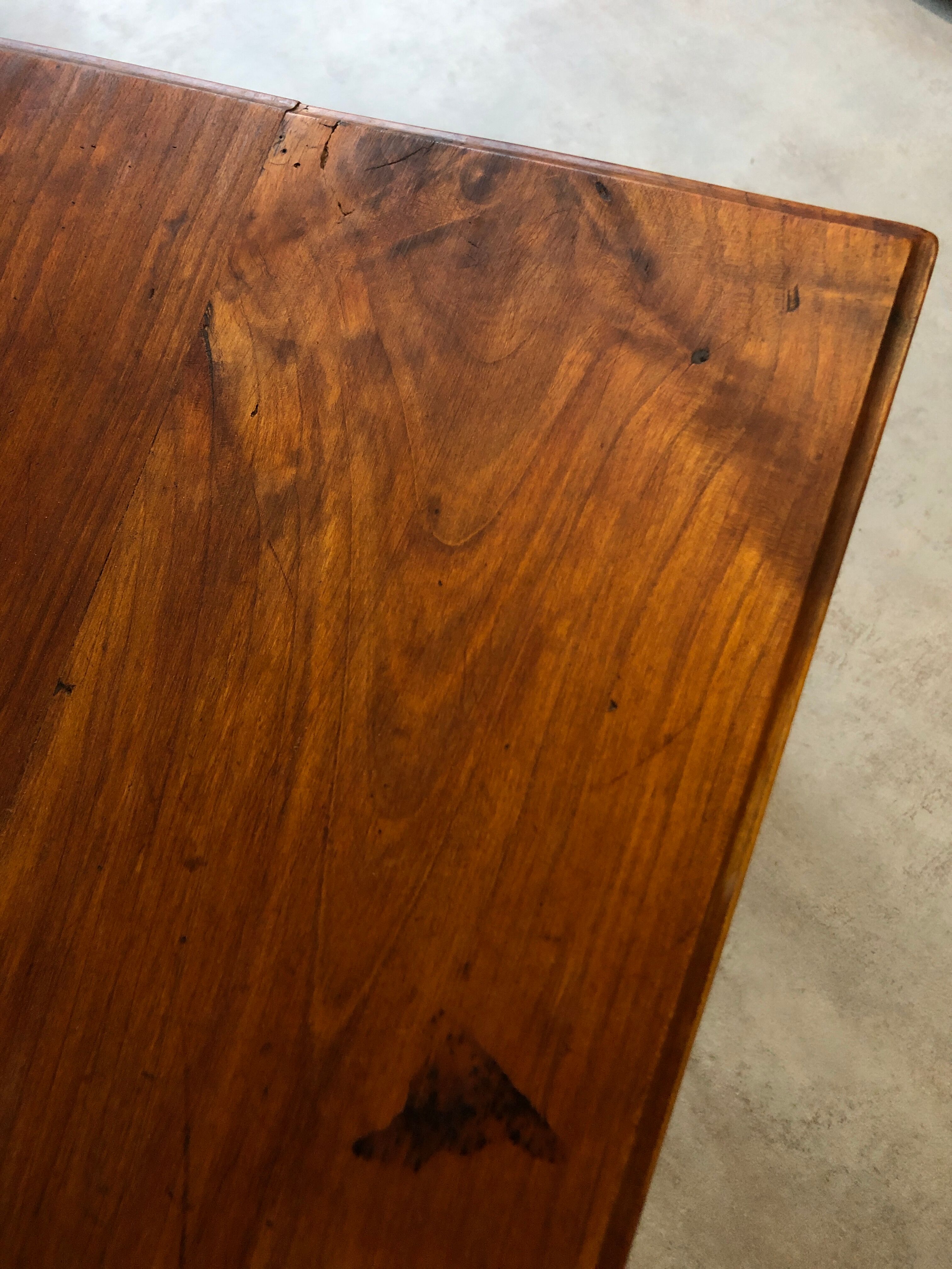 Walnut wood desk with a drawer