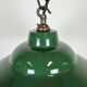 Industrial British Green Enamel Factory Pendant Lamp, 1960s