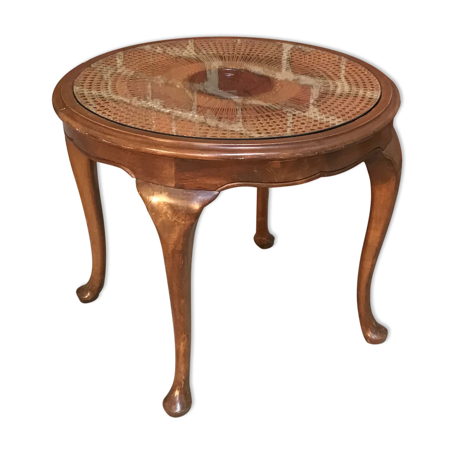 Coffee table in cannage