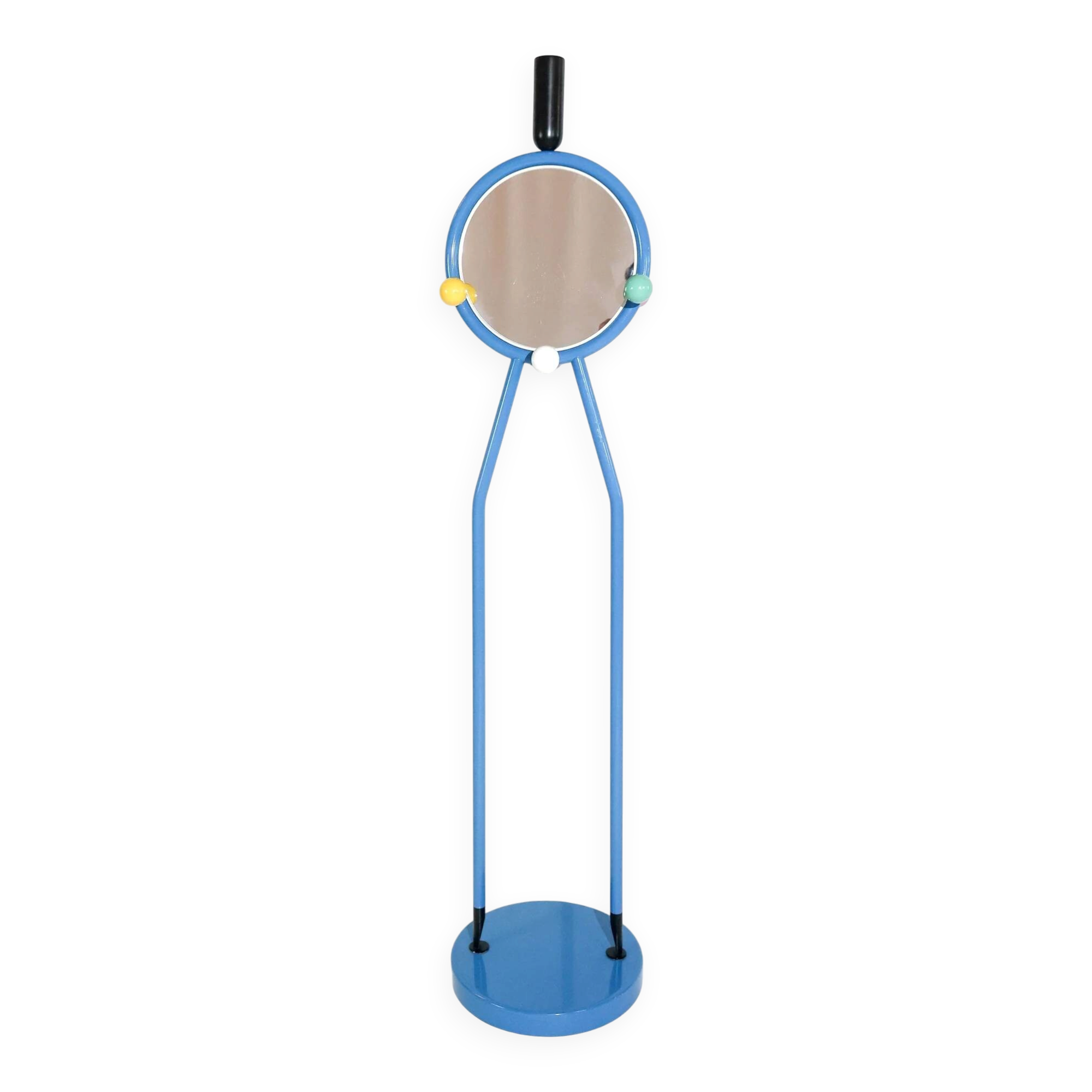 Postmodern Italian coat rack in Memphis style, blue.