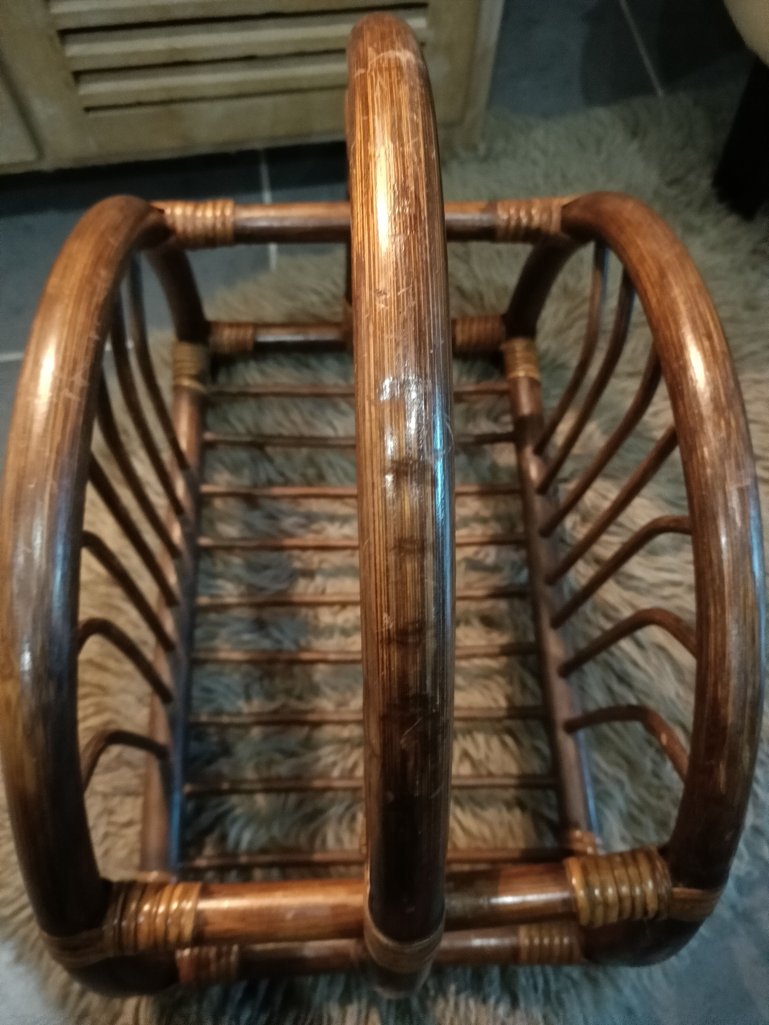 Dark bamboo magazine holders