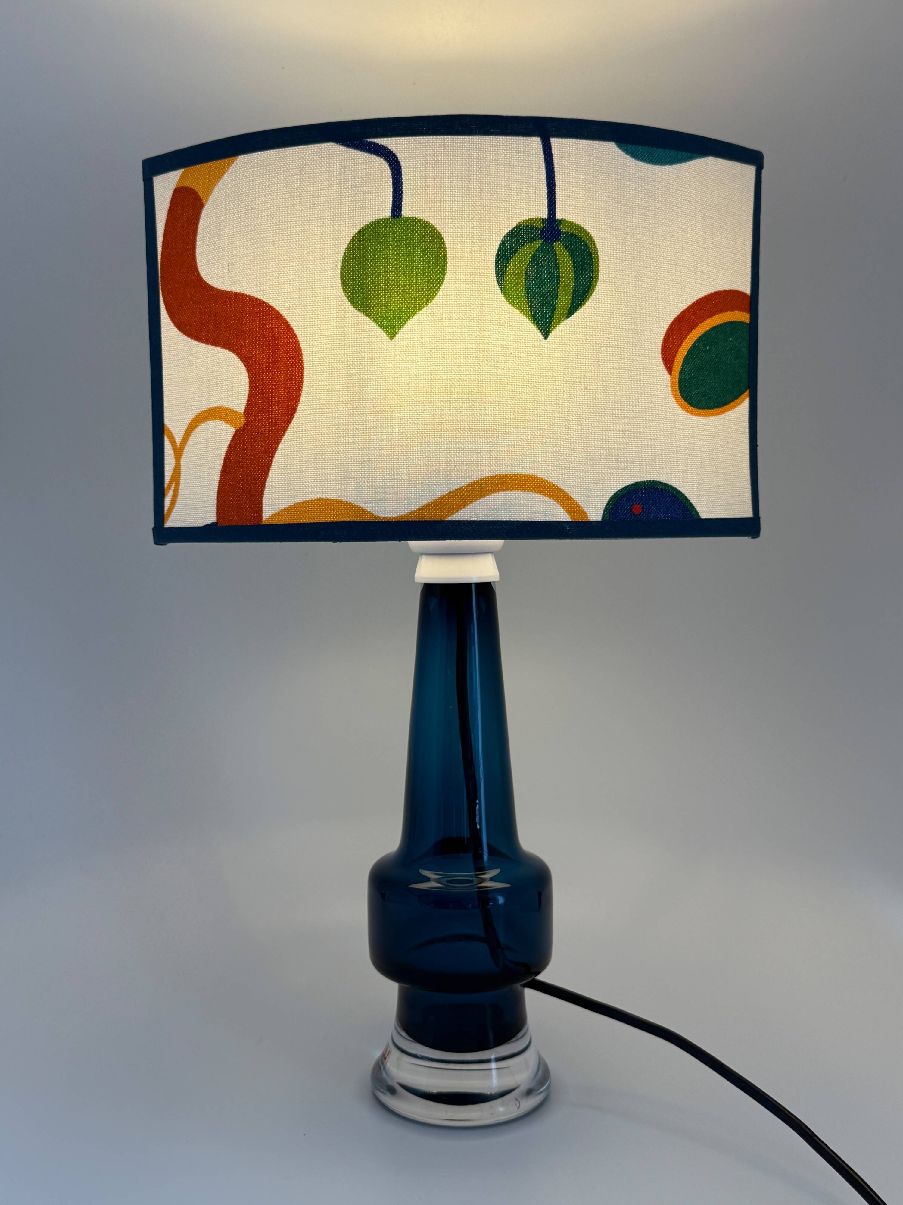 Crystal lamp • Kosta Boda • Sweden • 1960s and custom lampshade