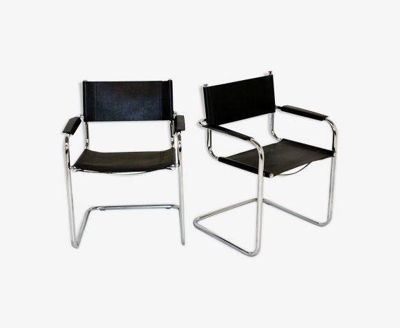 Set de 2 fauteuils en cuir, 1990