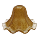 French vintage brown glass replacement shade with a clear frilled edge.