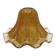 French vintage brown glass replacement shade with a clear frilled edge.