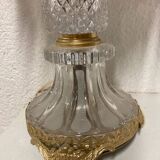 Crystal and brass boudoir lamp