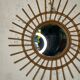 Miroir soleil en rotin vintage