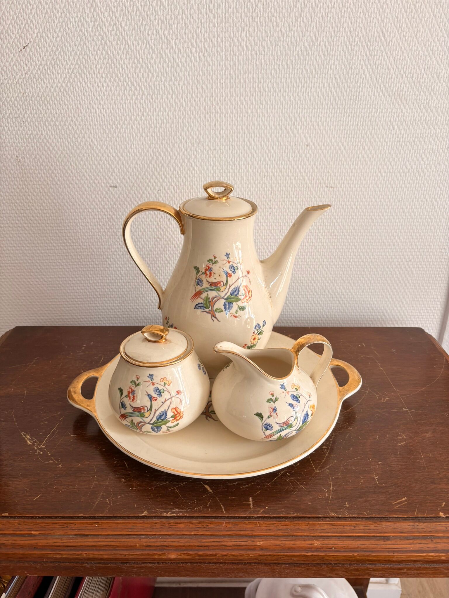 Tea Service Café Courtoisie Keramis Boch Louvière Art Deco Phoenix Bird
