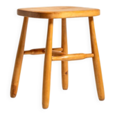 Tabouret en bouleau scandinave, années 1950