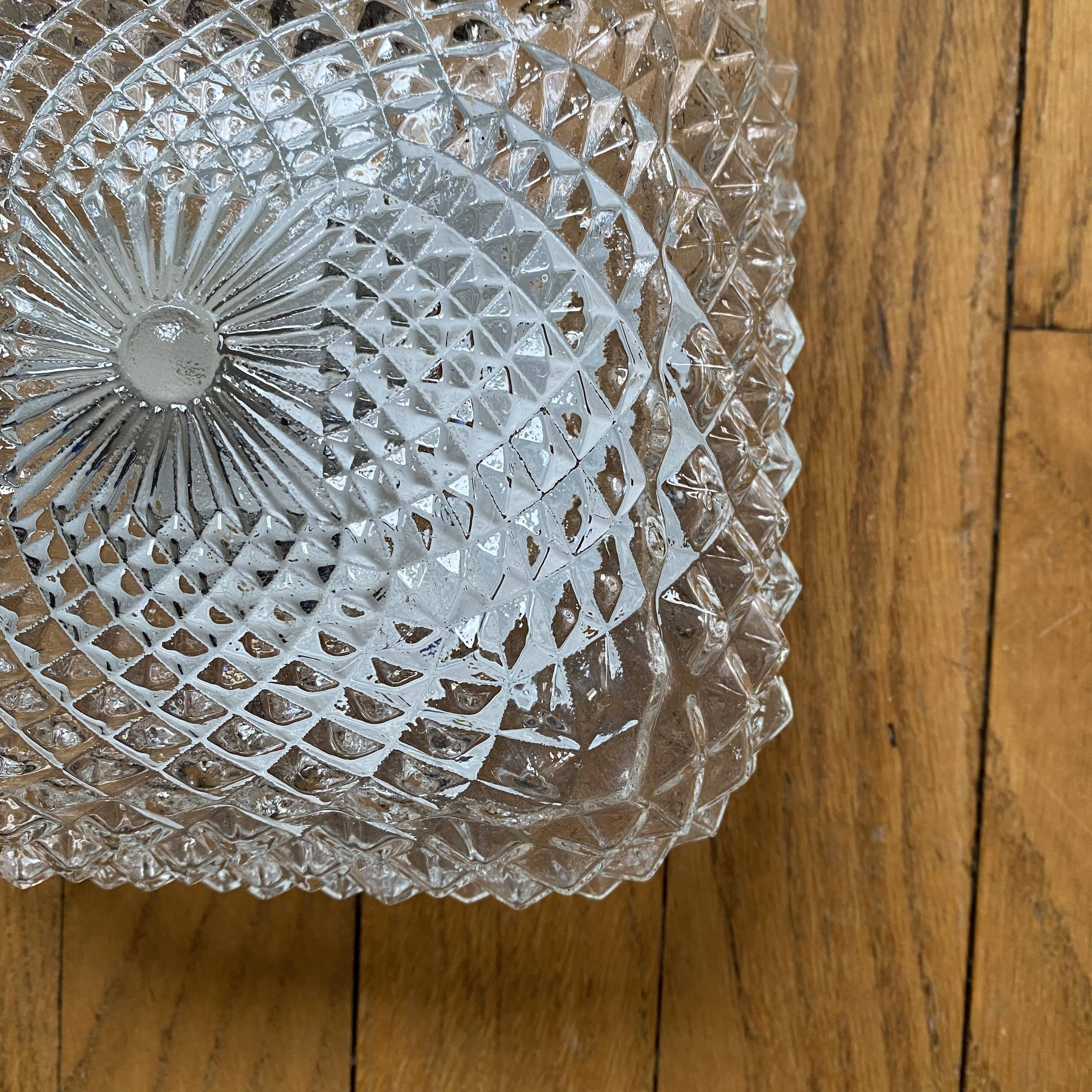 Small antique square vintage wall/ceiling light, 18 cm