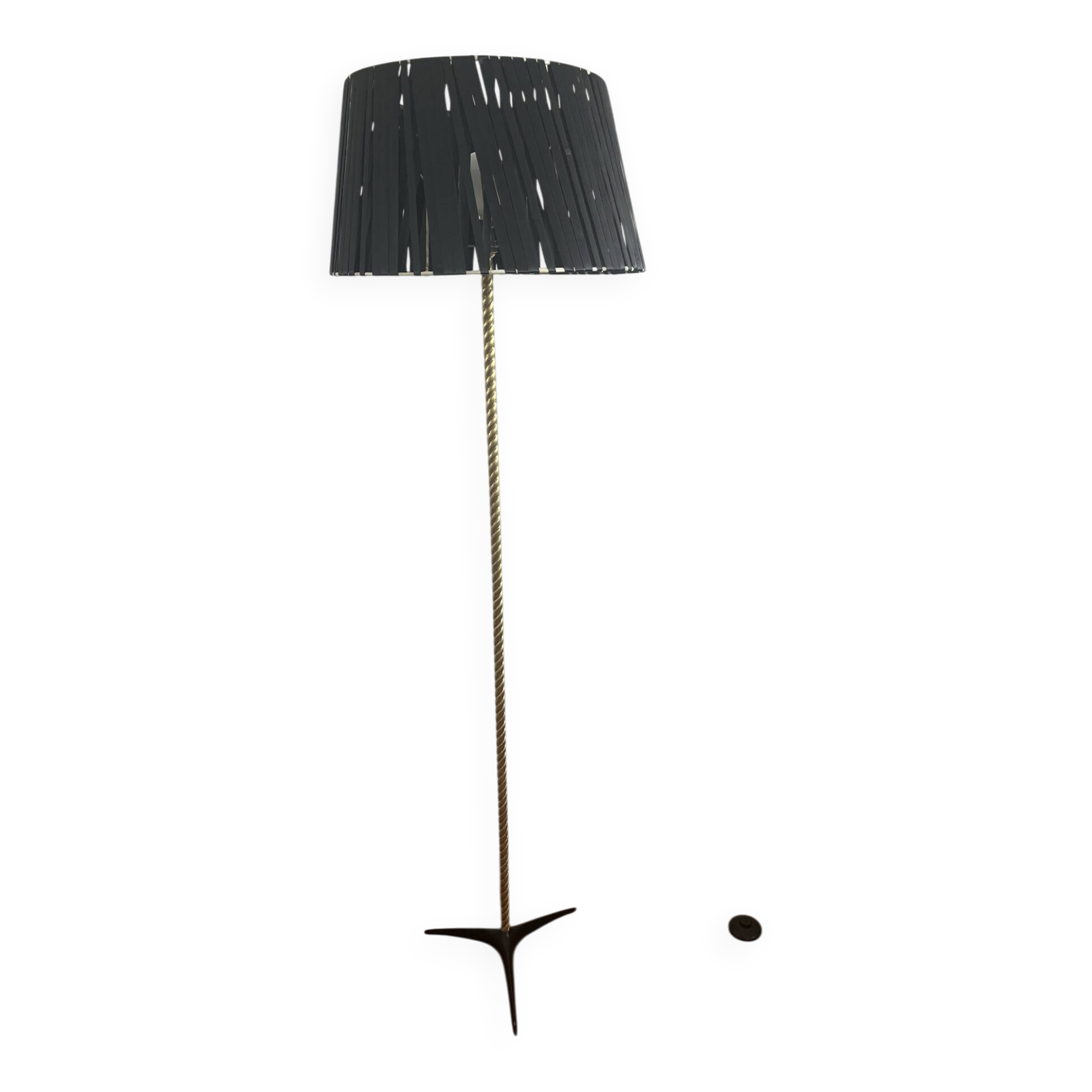 Lampadaire sur pied Art déco noir et doré