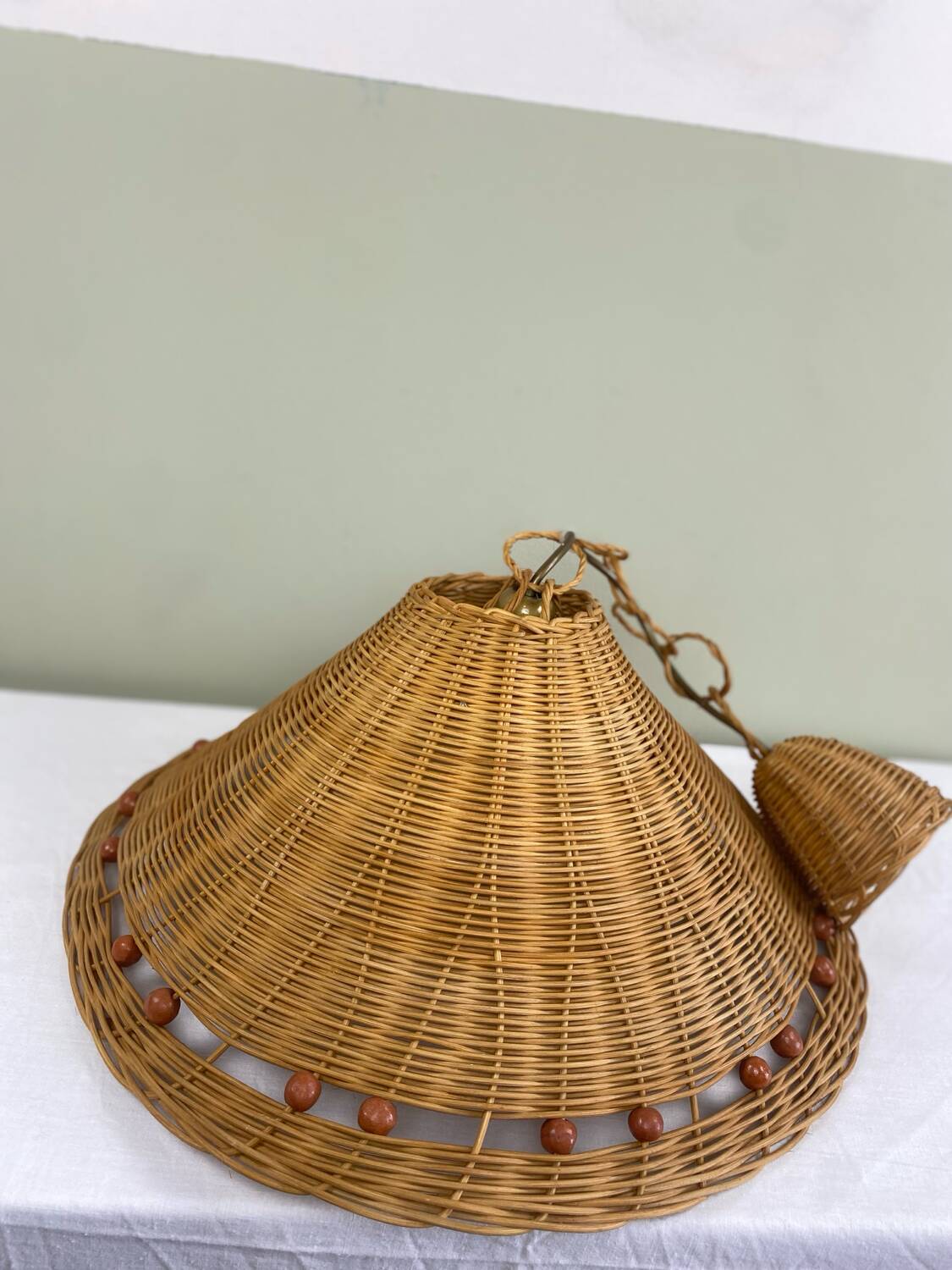 Vintage wicker pendant light