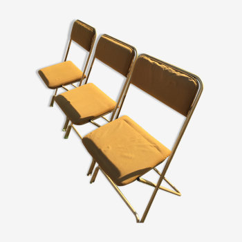 Suite de 3 chaises pliantes vintage