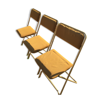 Suite de 3 chaises pliantes vintage