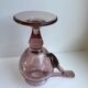 Biot bubble glass candle holder signed purple years 60-70