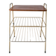 Vinyl trolley in teak and gold metal 1960