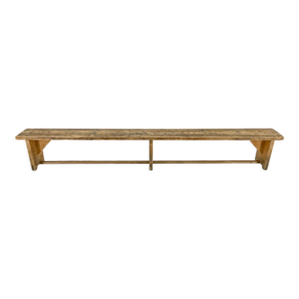 Vintage long wooden bench, 1950's