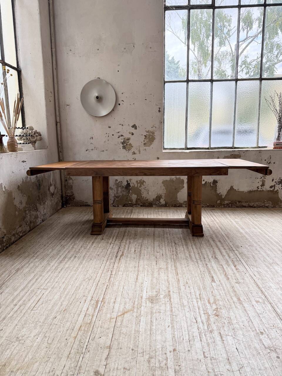Table de repas chêne 1940 Dudouyt 240cm