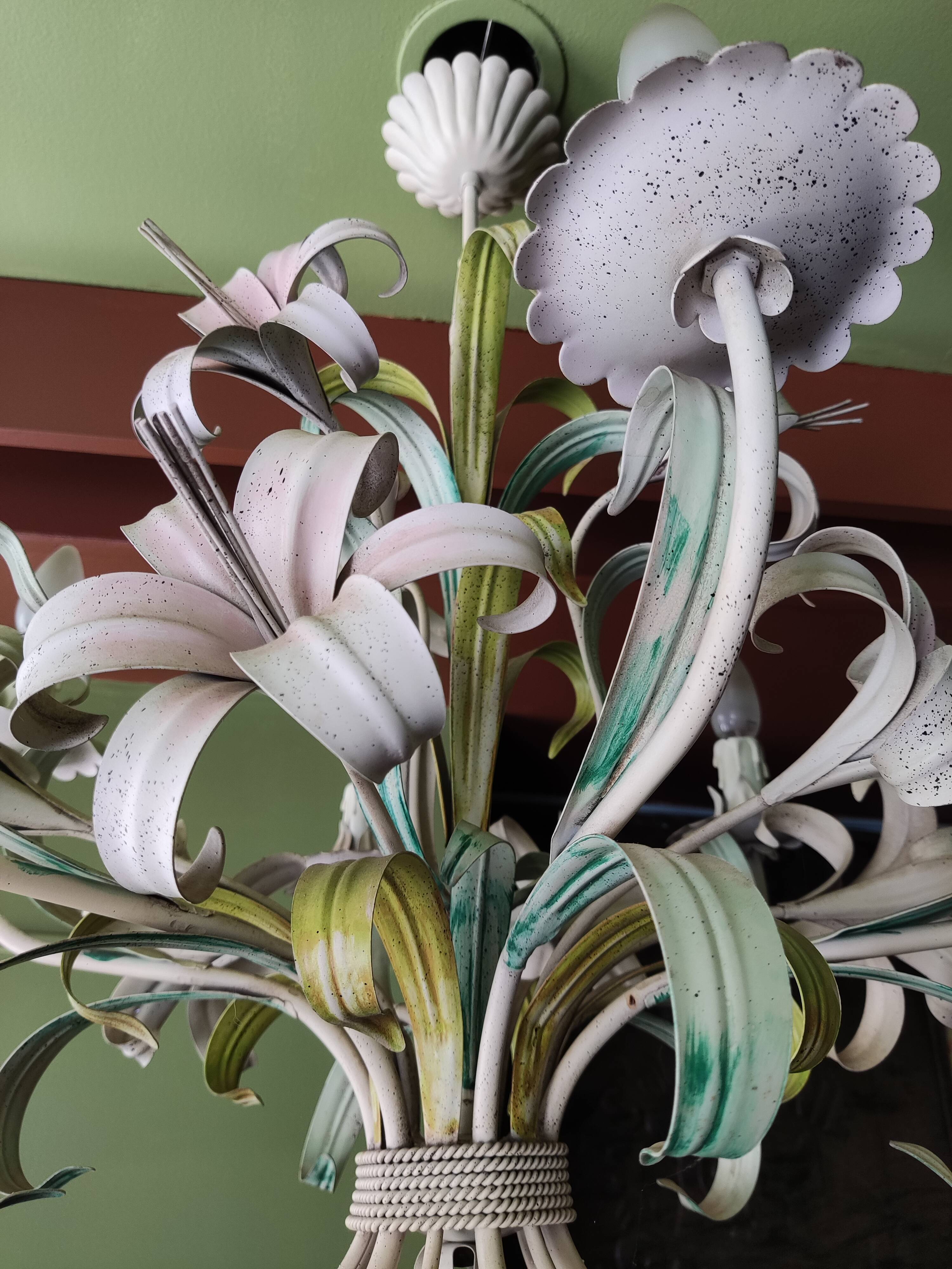 Vintage metal flower chandelier