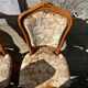 8 cherry wood chairs in Louis XV style with velvet upholstery.